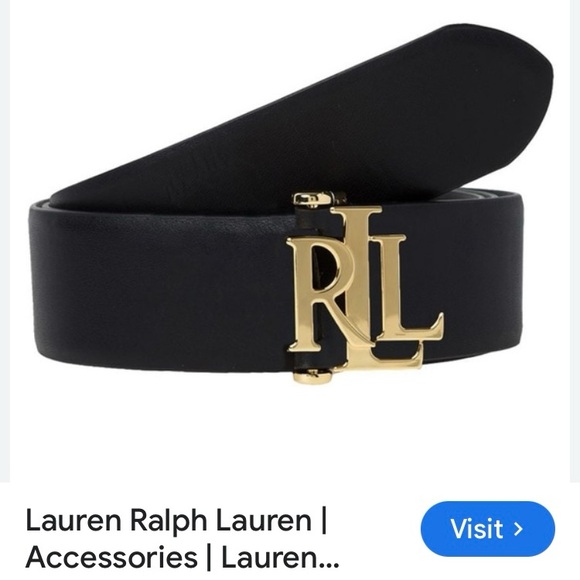 LAUREN RALPH LAUREN LEATHER BELT with GOLD MOTIF WOMAN 
SIZE XL
COLOR BLACK - Picture 11 of 11